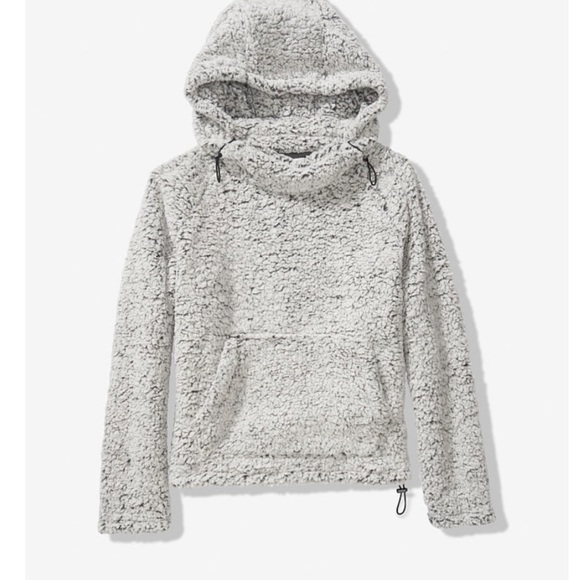 PINK VS SHERPA FUNNEL NECK HOODIE PULLOVER - Picture 7 of 7